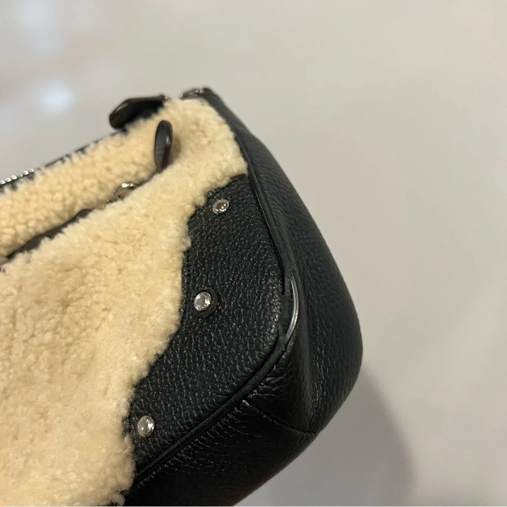 COACH Shearling Leather Rhyder Pochette Crossbody Bag